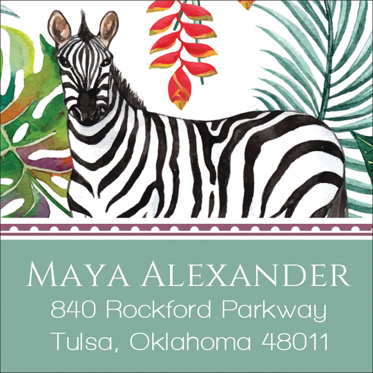 Zebra Square Address Labels